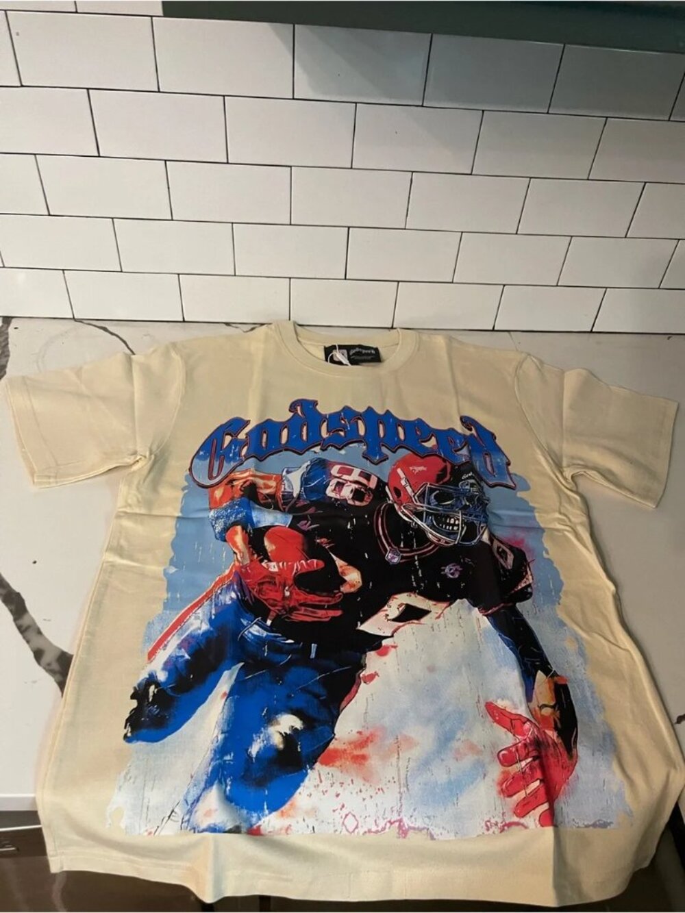 Report Godspeed Graphic Short Sleeve Tee - Cream Size S.